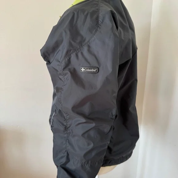 Columbia REVERSIBLE Fleece Nylon Outdoor Jacket Full Zip Green/Grey Size Medium - Picture 10 of 11